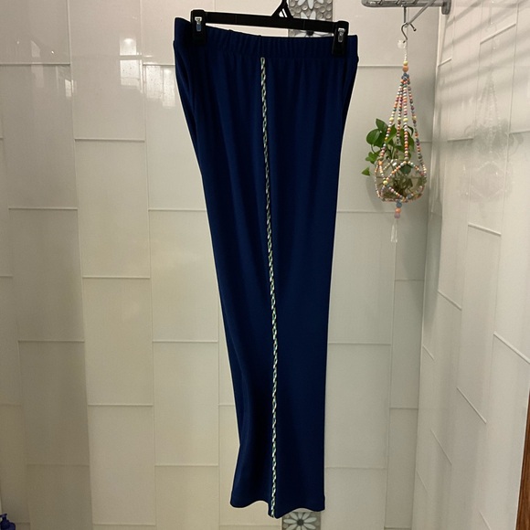 NWT$210 Jade by Johnny Was SMALL Nara Matte Jersey Crop Pants Blue Night - Picture 8 of 10